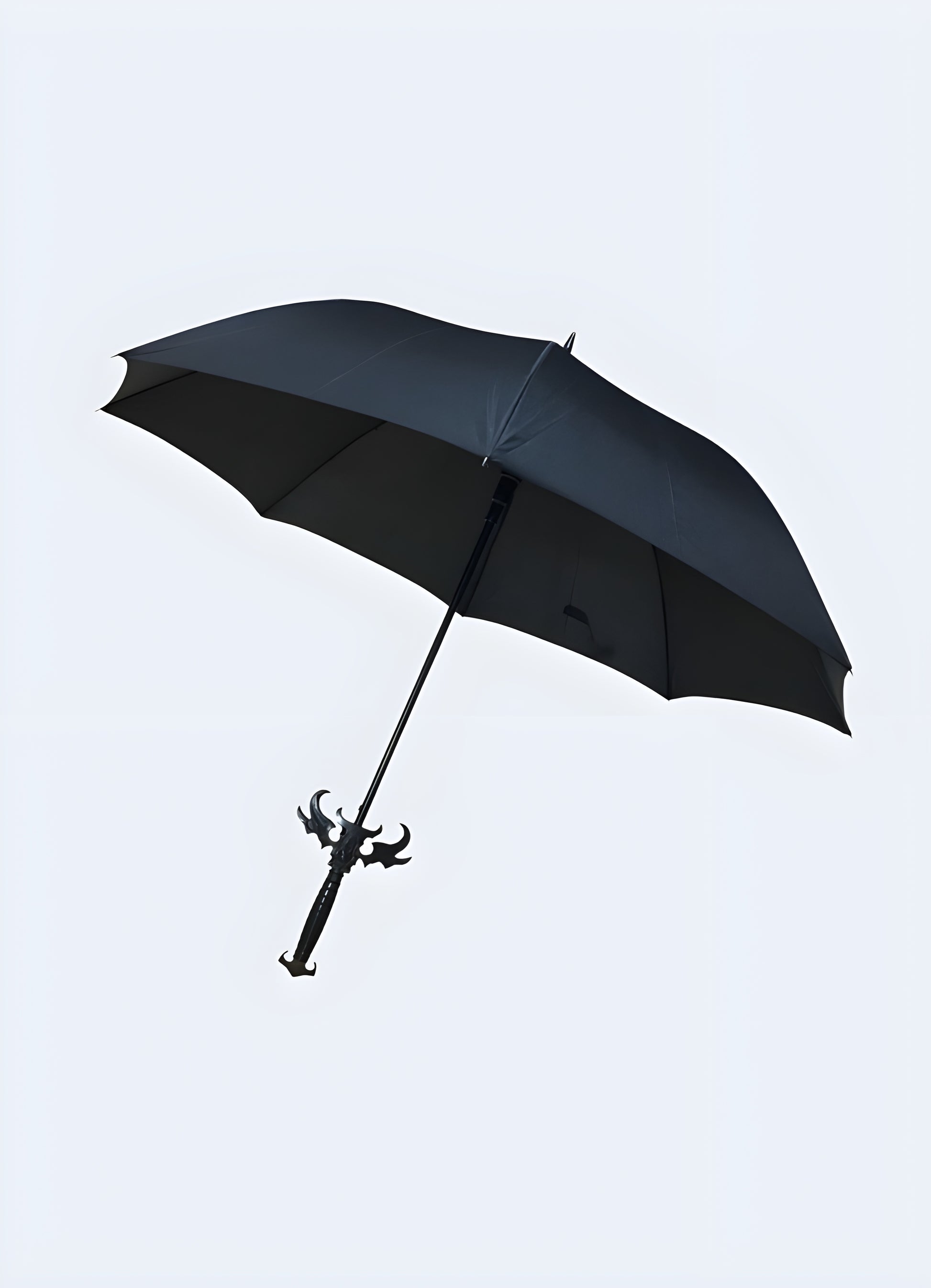 Demon slayer sword umbrella open black front view.