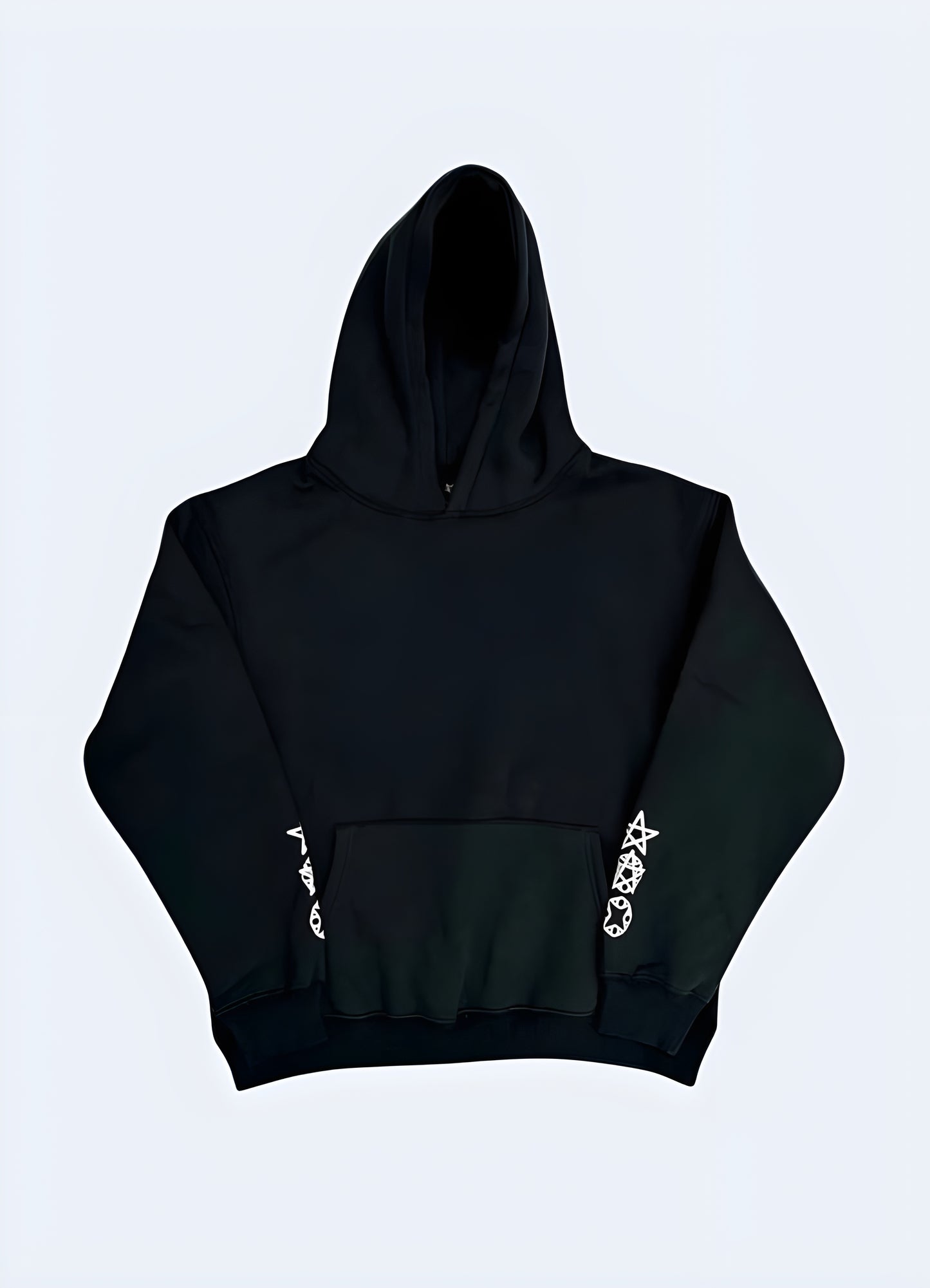 Ultra-resistant techwear destroy lonely hoodie black blank.