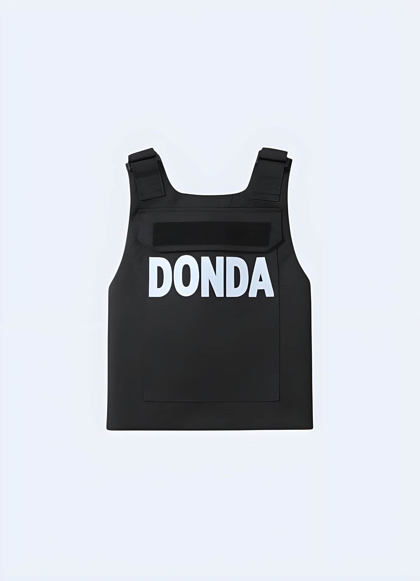 Unisex vest donda vest model back view.