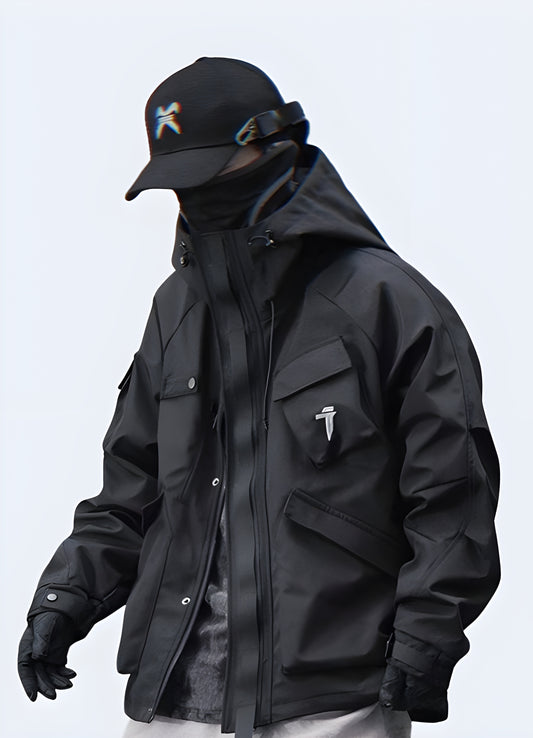 Elevate your style with this sleek and futuristic Techwear Jacket.