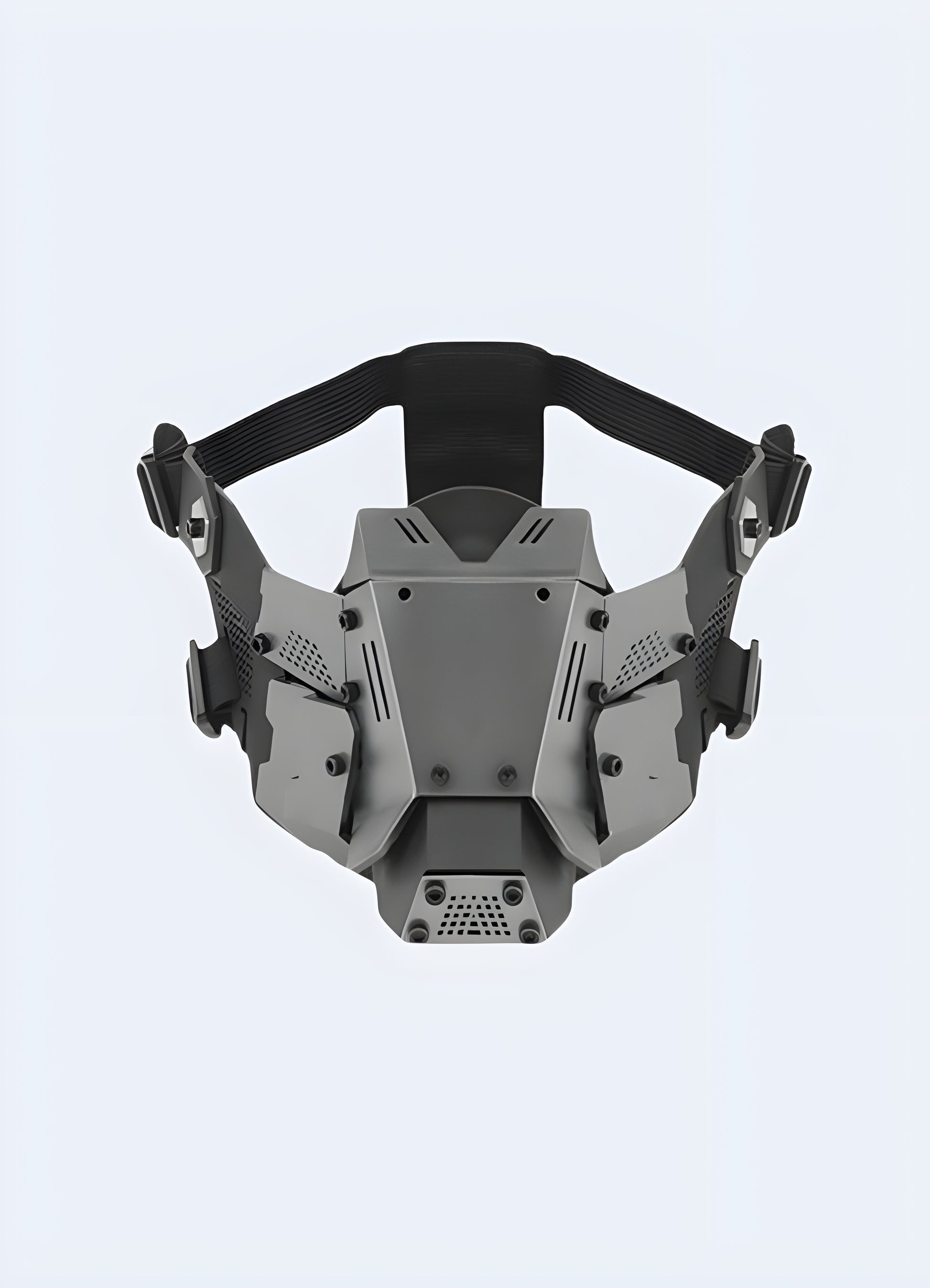 This avant-garde mask boasts futuristic aesthetics and a comfortable, breathable design.