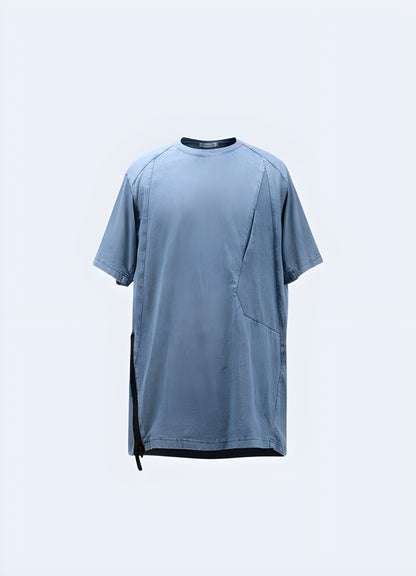 Eye-catching design futuristic shirt blue regular fit for a classic look. 