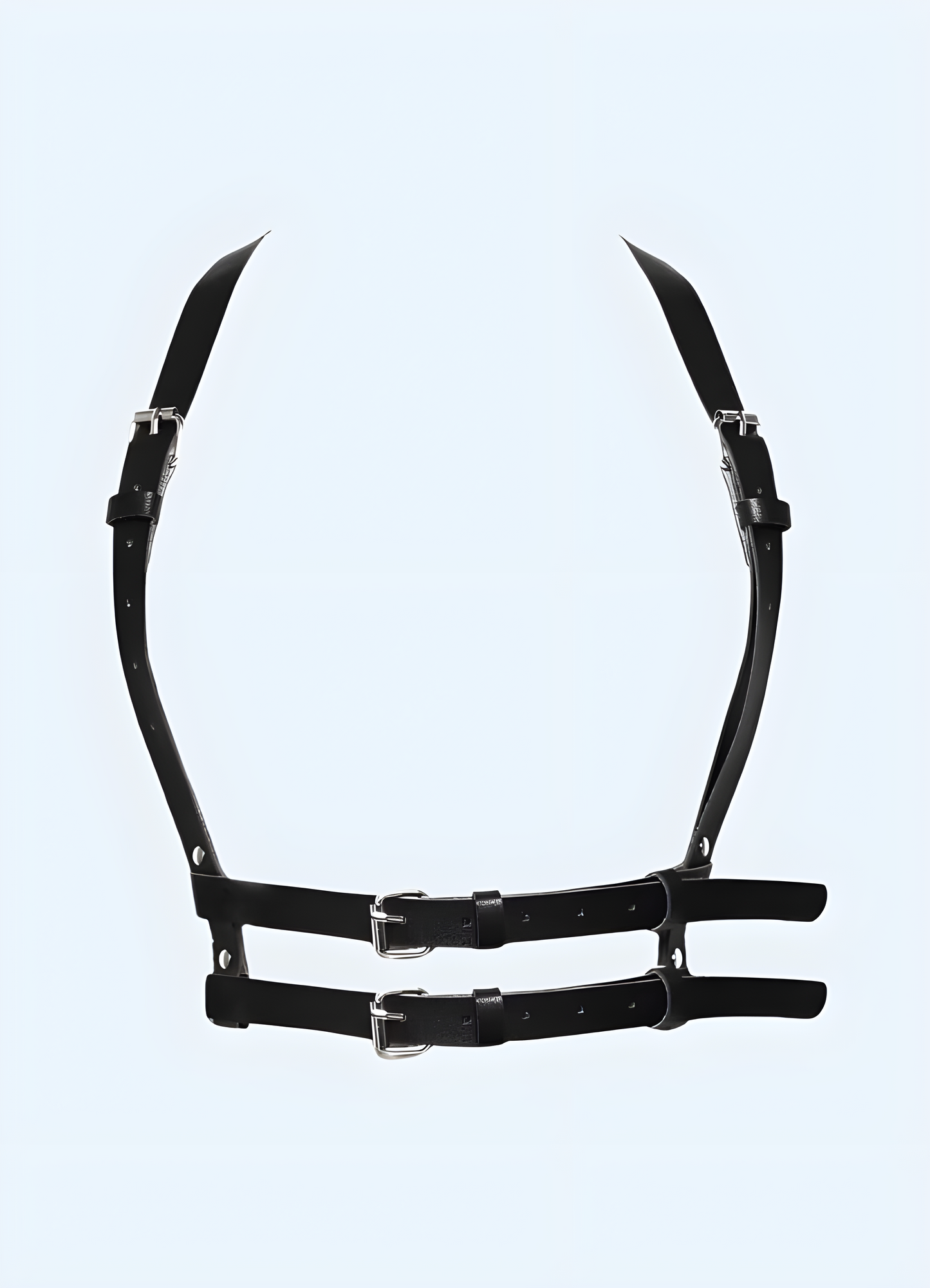 Elegant harness with gothic style crosses.