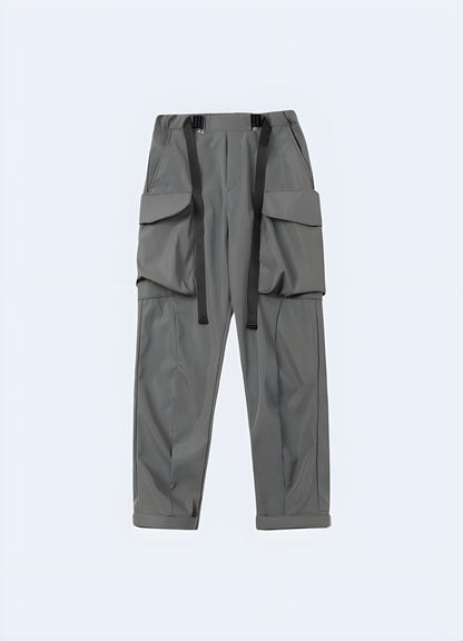 Cool grey tactical pants tailored fit for a confident look.