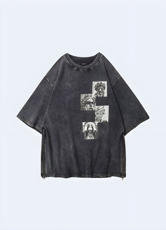 T-shirt with ancient greek statue graphic crafted from thick.