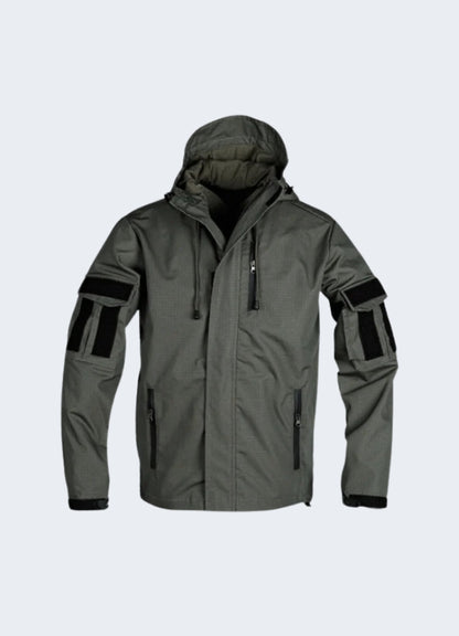 Conquer any terrain with this versatile green tactical jacket.