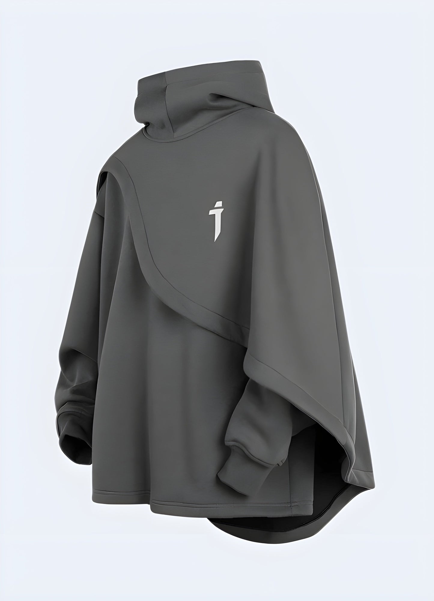 This unique cloak hoodie grey is sure to turn heads.