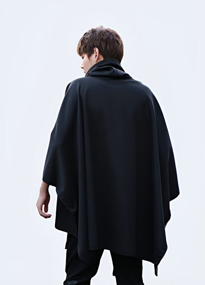 Double layer cloak high collar poncho.