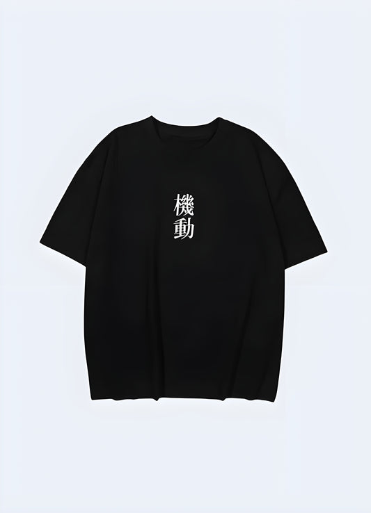 Short sleeve graphic tee with kanji print loose fit.