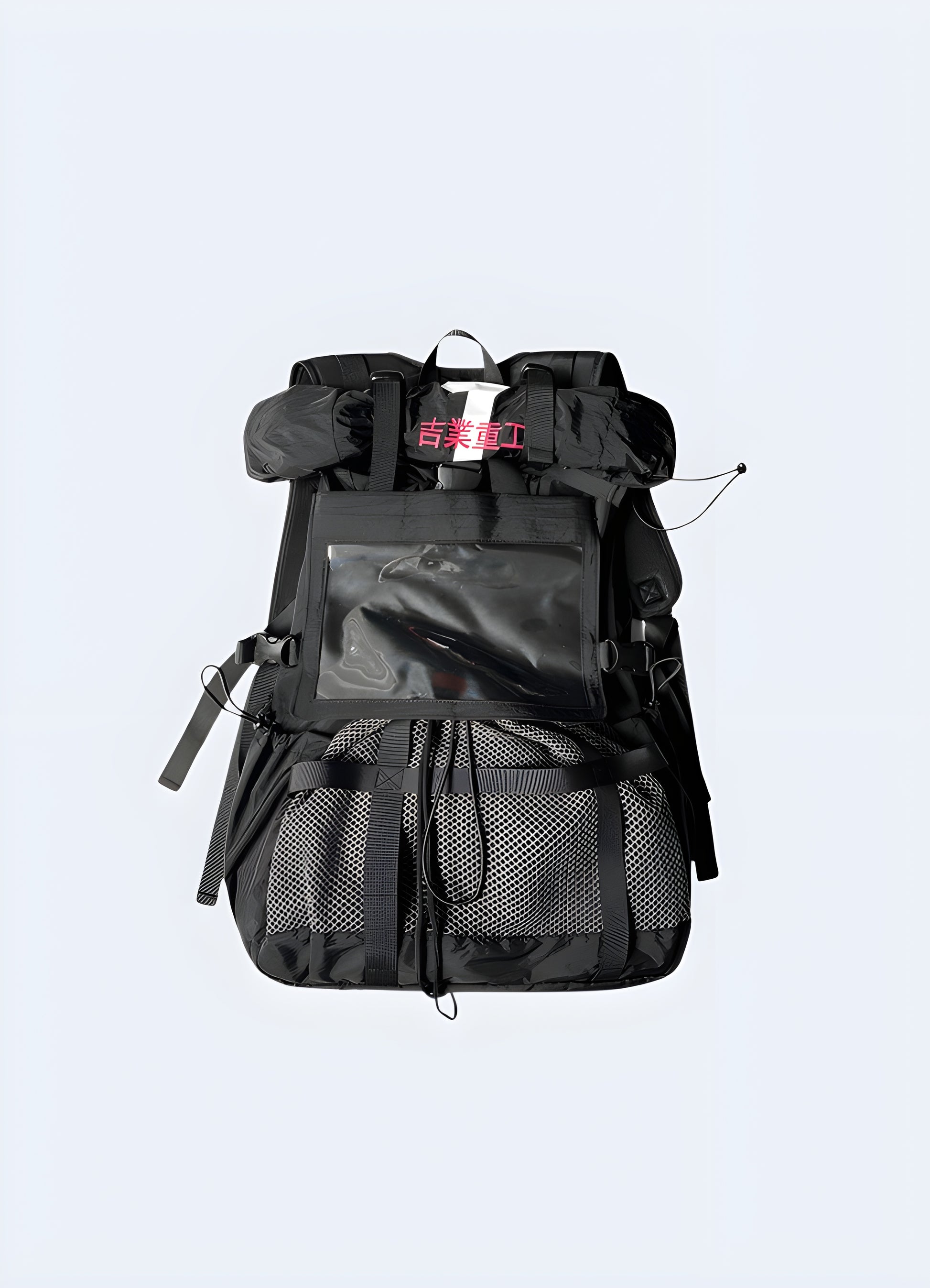 Japanese travel bag black removable shoulder strap.