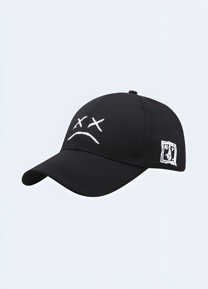 Adjustable snapback closure li peep cap black.