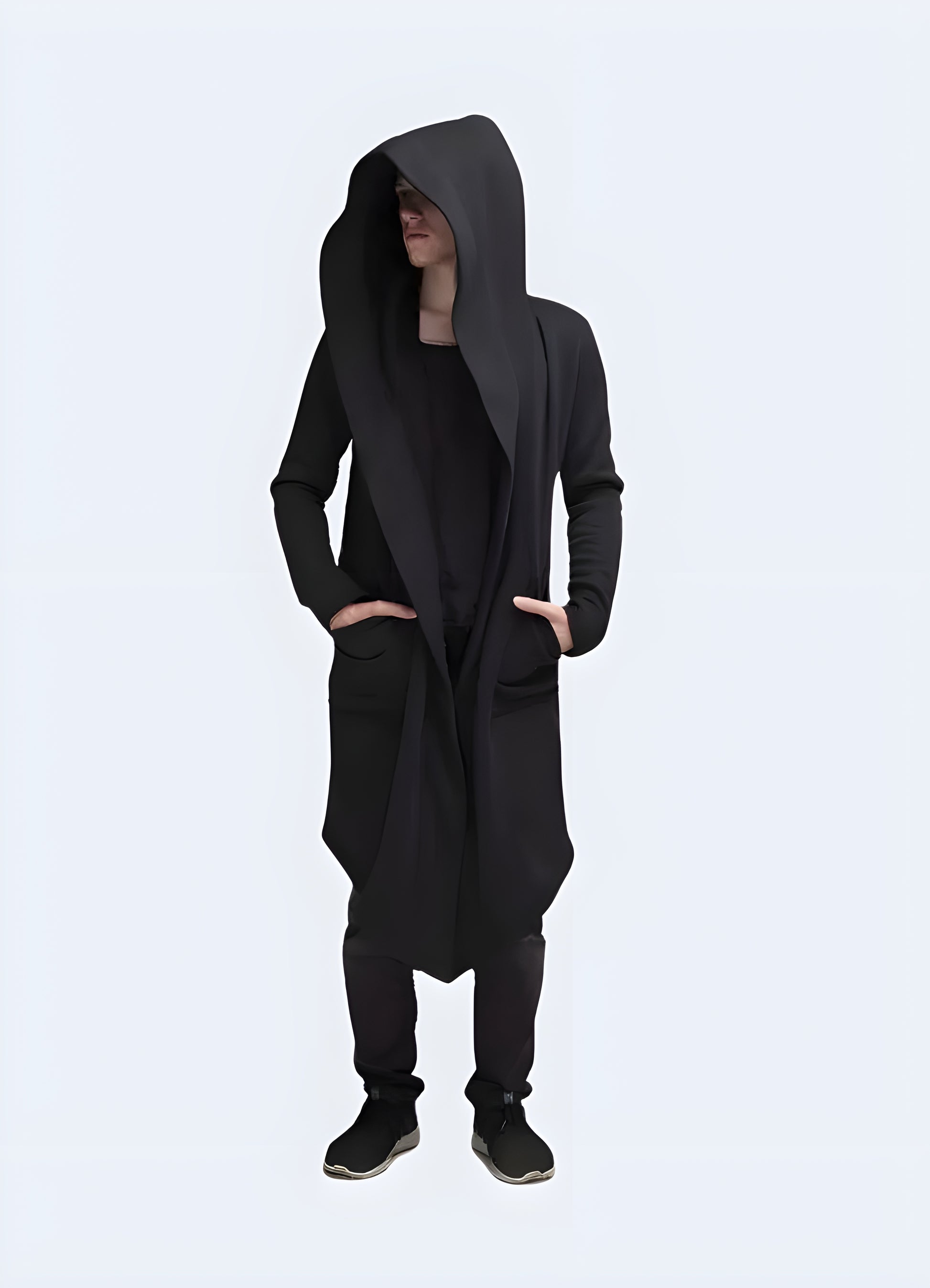 Goth style trench coat unisex batwing cape poncho.