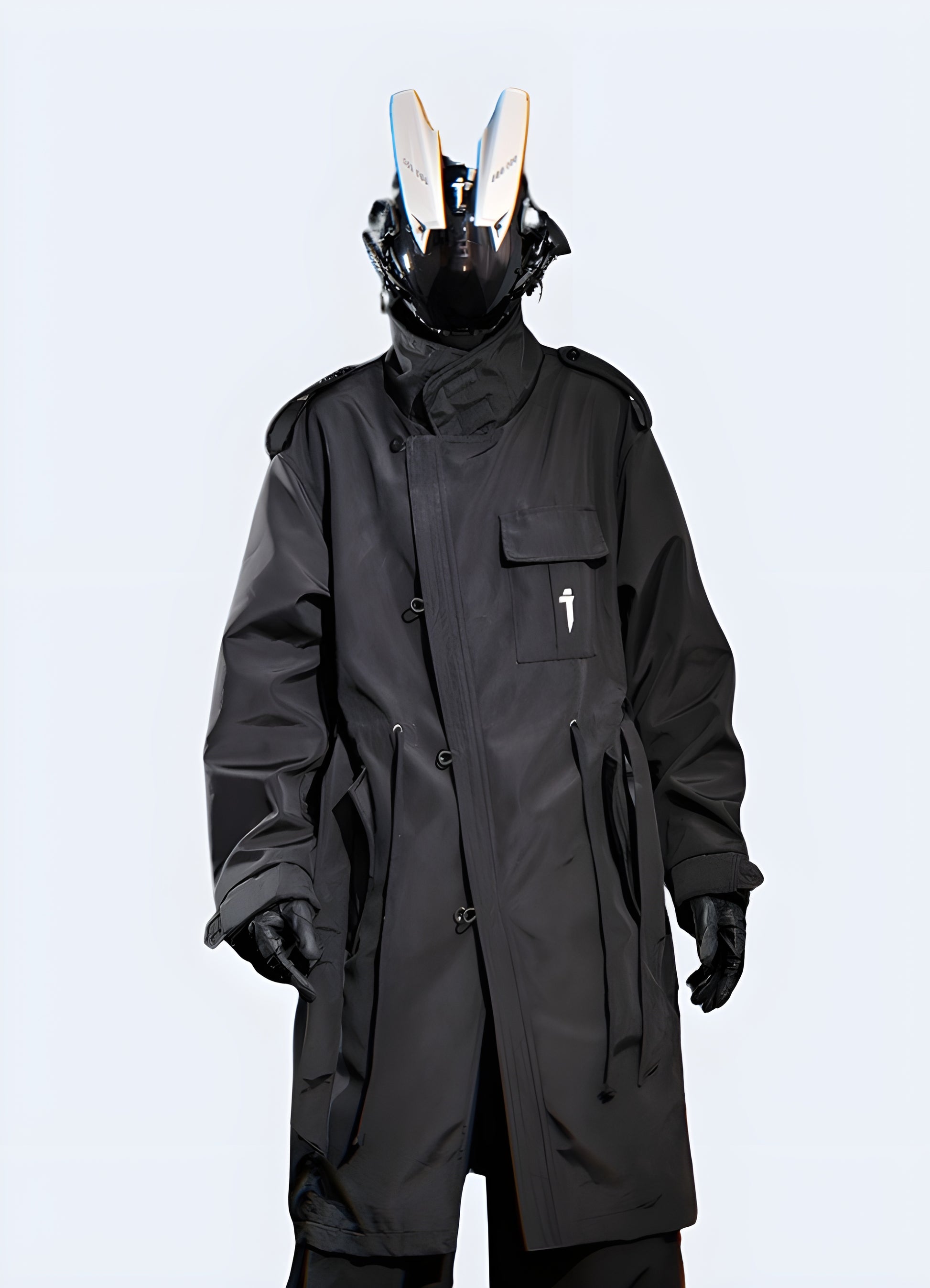 Trench Coat Hoodies For Men Jacket Black Hoodie Jacket – Techwear
