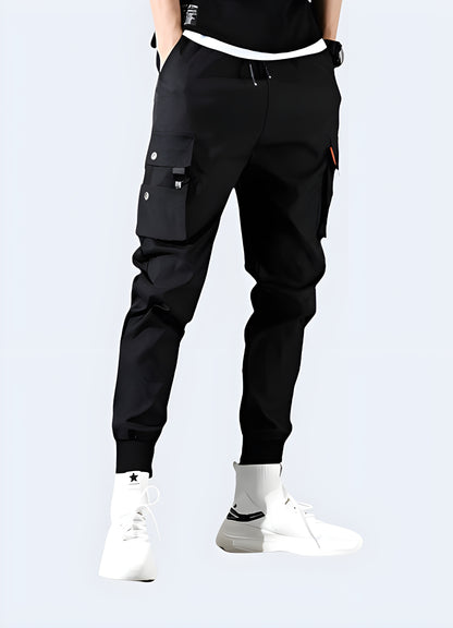 Durable and well-made black slim fit cargo pants.