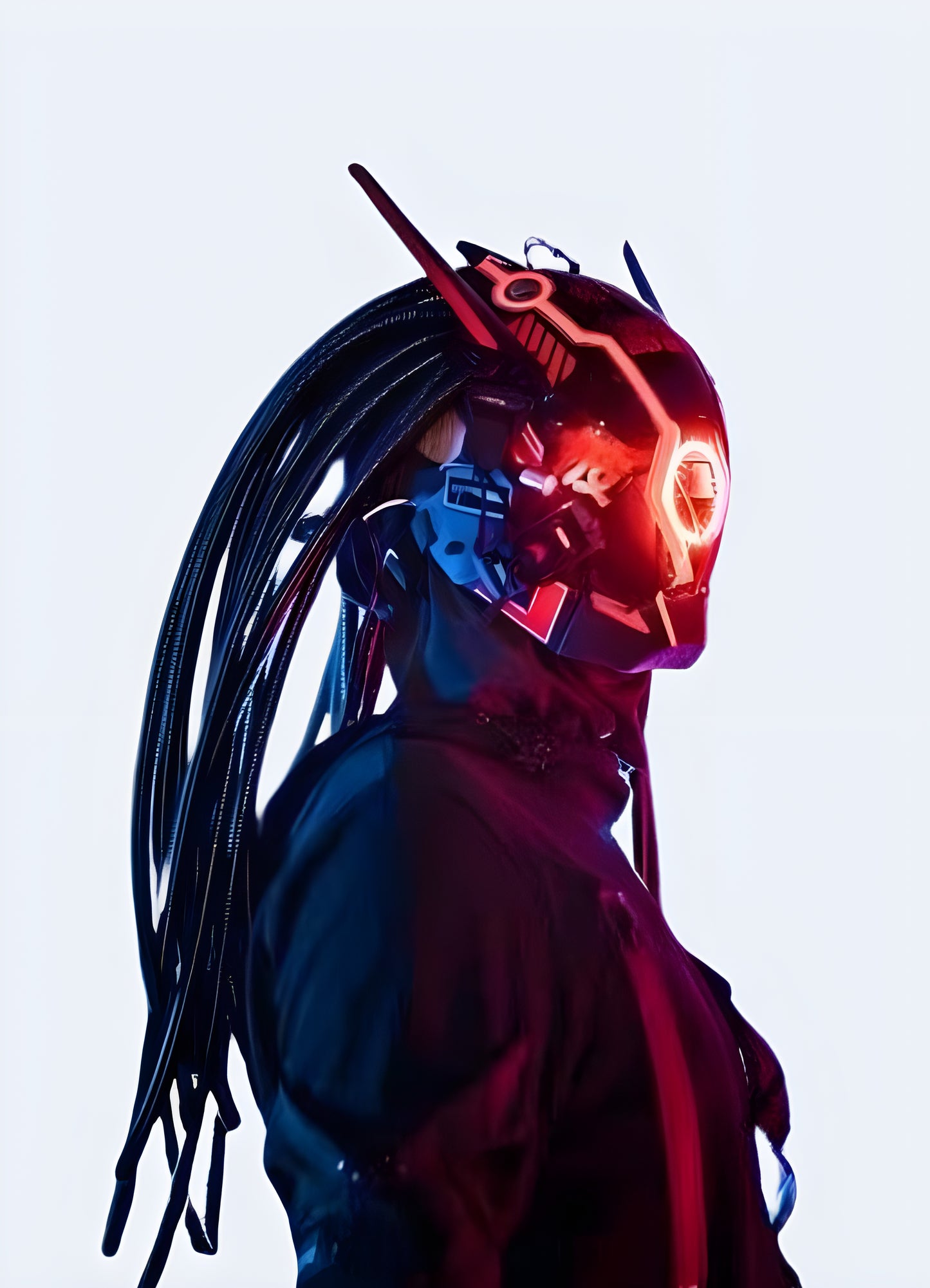 Padded lining allows comfortable wear cyberpunk samurai mask helmet.