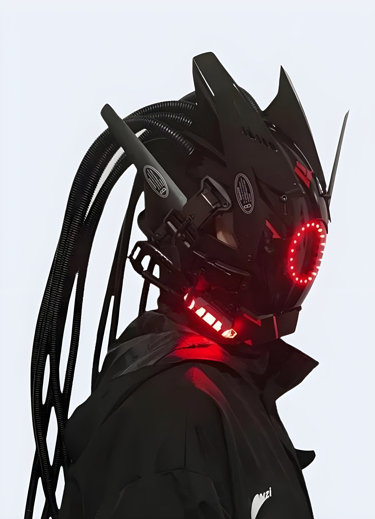 This mask is the perfect finishing touch for any cyberpunk or sci-fi cosplay outfit.