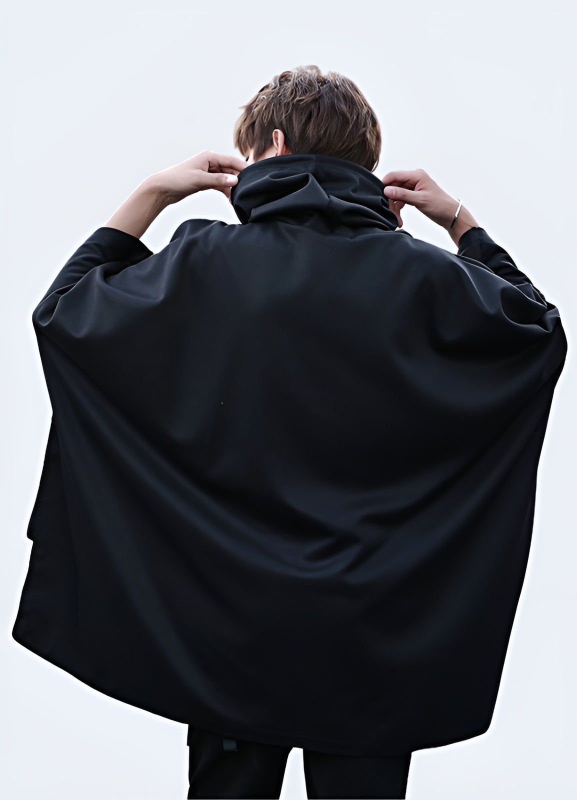 Double layer cloak high collar poncho.