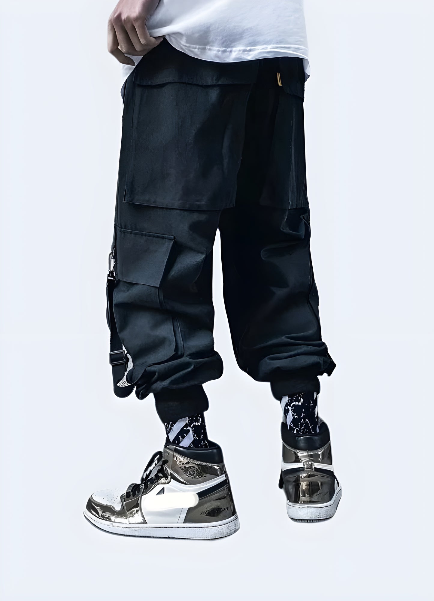 Techwear pants with straps black techwear pants.