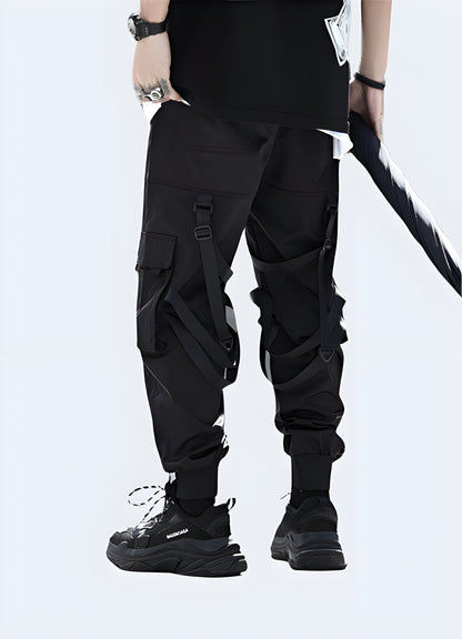 Multiple pockets on both sides ninja cargo pants.