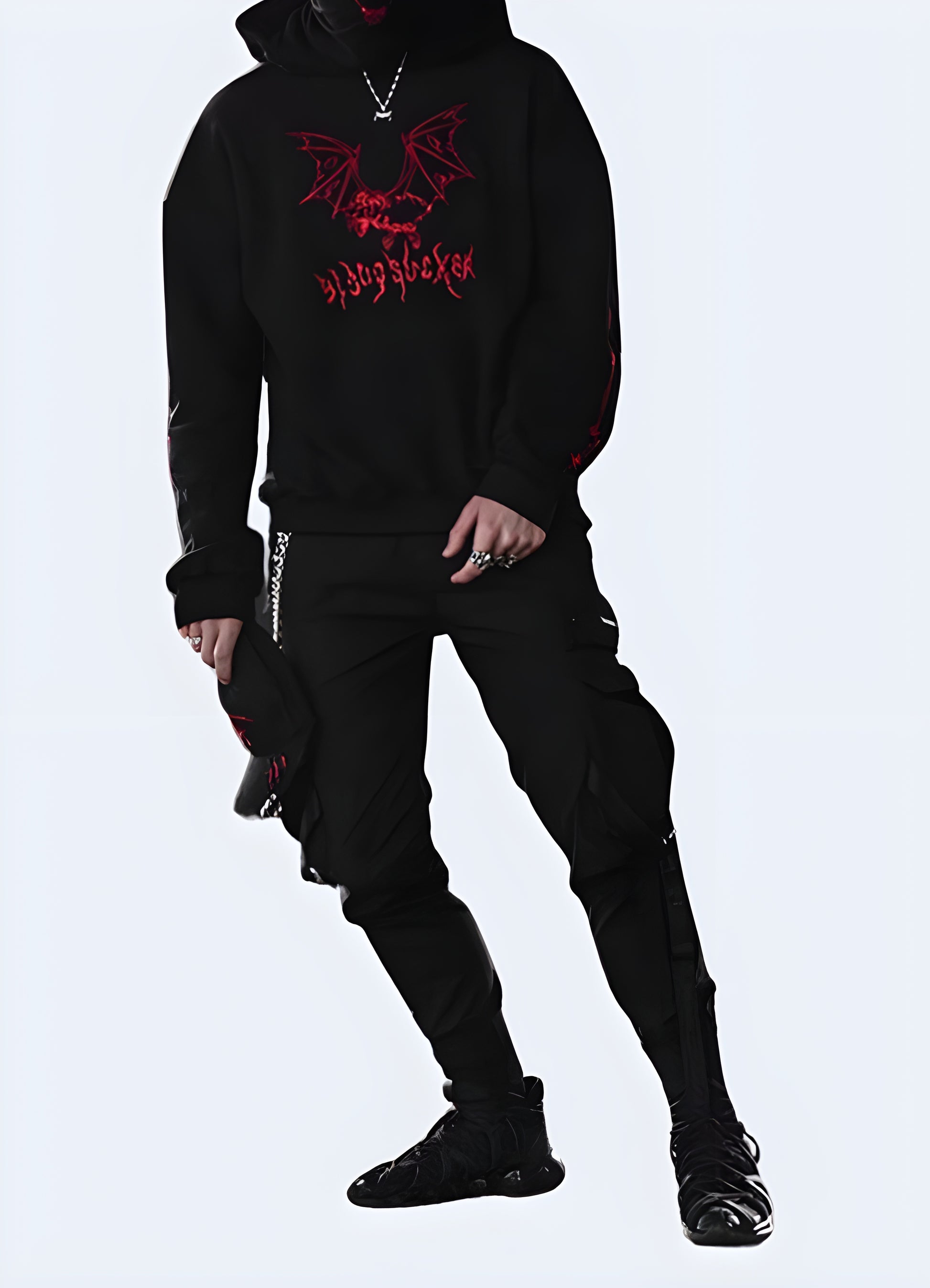 Every detail of this black goth hoodie is meticulously designed for the ultimate comfort.