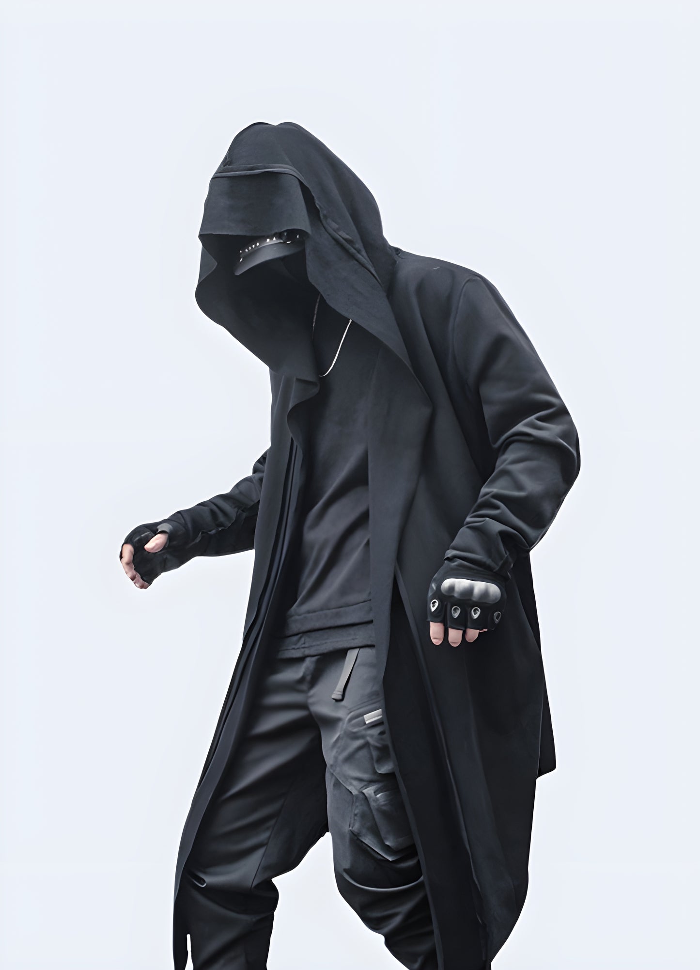 Oversized skater style with graffiti print streetwear cloak.