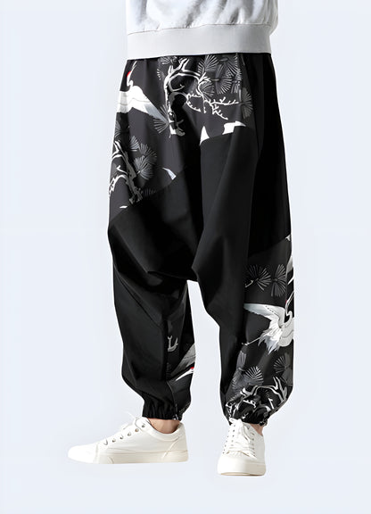 Loose fit, low crotch durable streetwear harem pants.