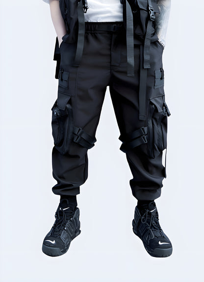 Futuristic warcore pants Stash your essentials in secure pockets.