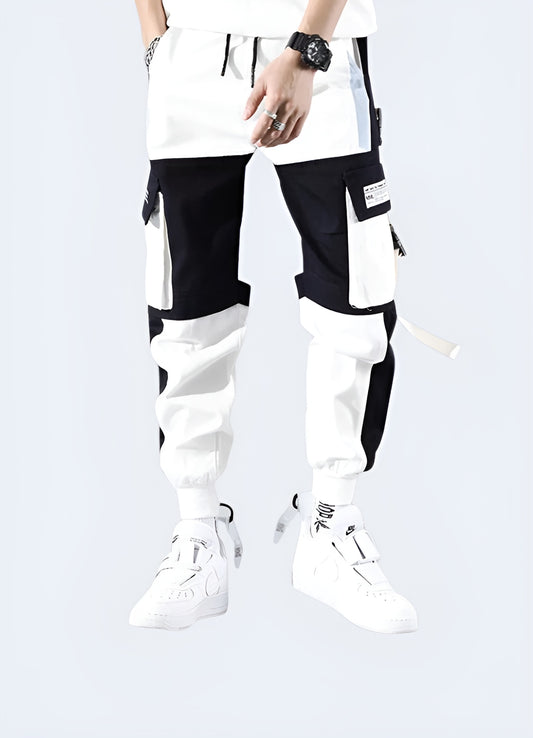 Stealth meets style in these crisp white techwear pants, built for urban agility and futuristic flair.