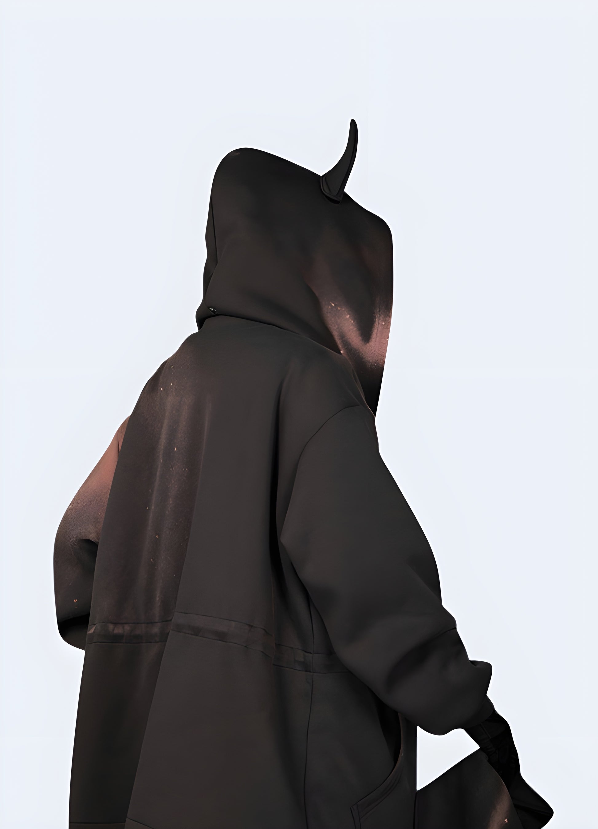 Black out boring basics with this bold devil horn hoodie.