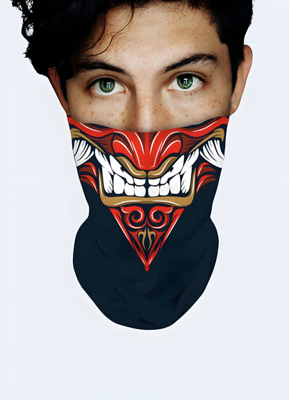 With a stylish face mask as the canvas, we've painted a beautiful, handcrafted red design.