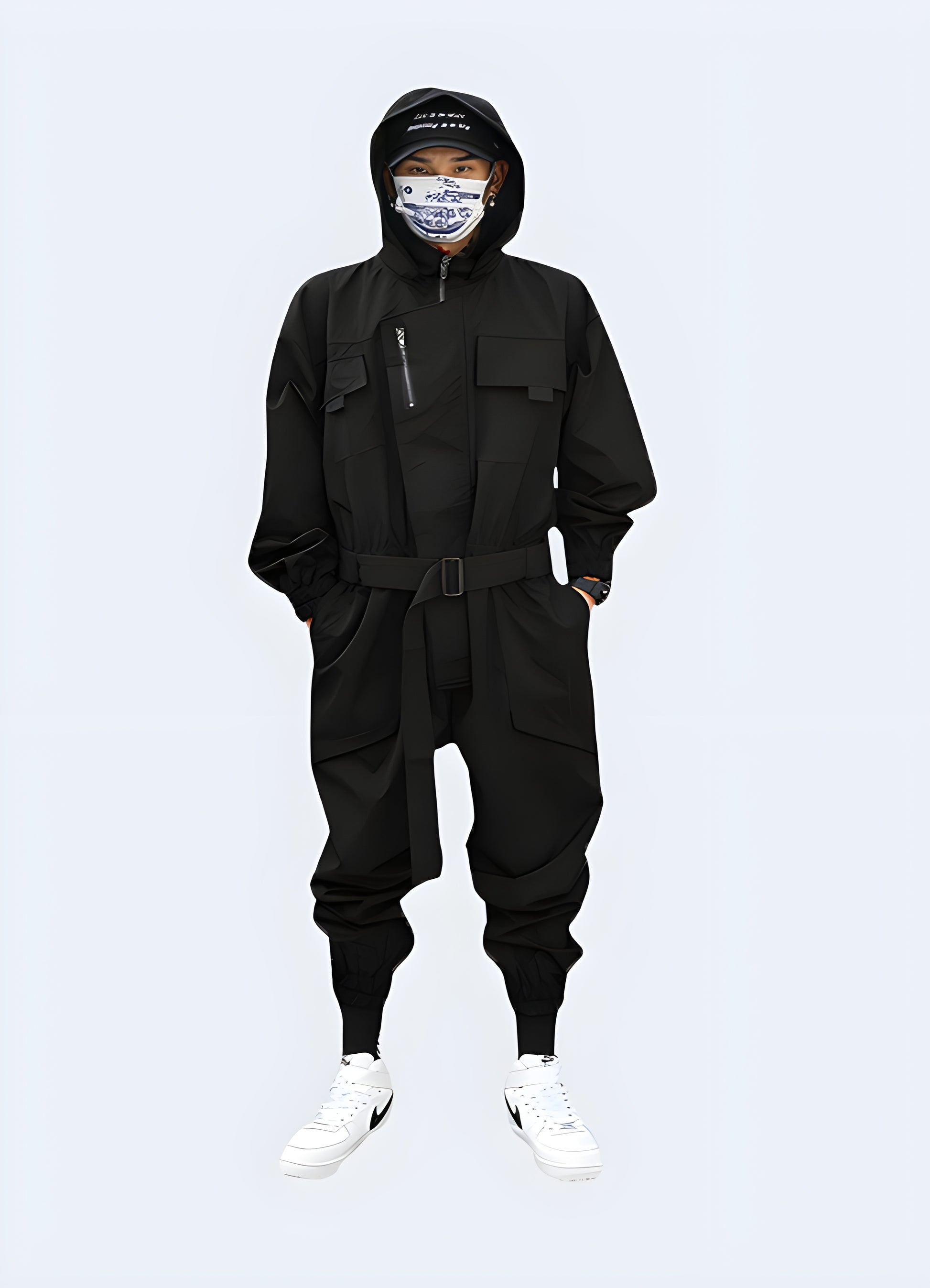 This street-style jumpsuit encapsulates pragmatic design elements.