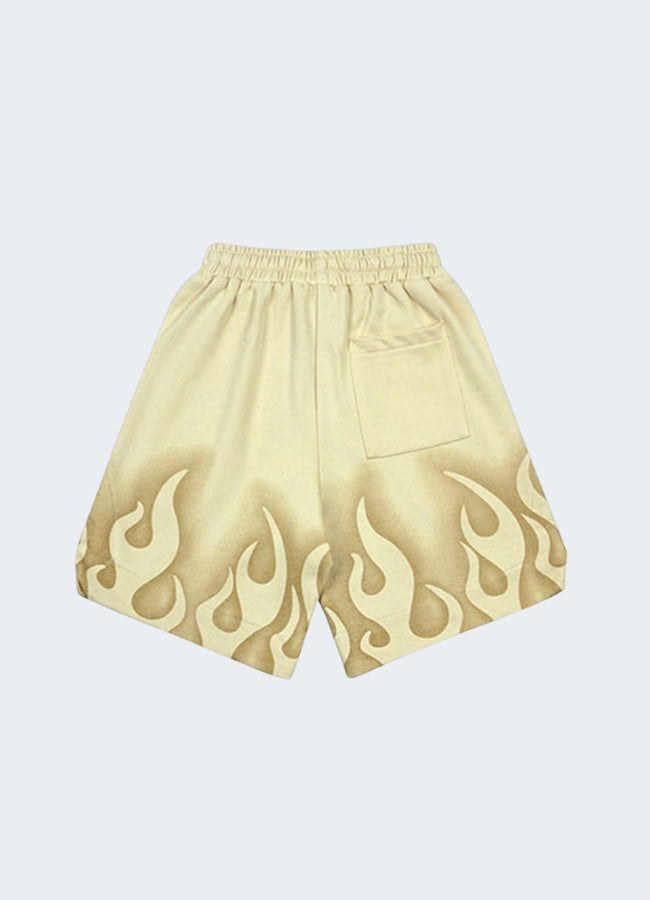 These flame print shorts are more than a fashion statement. 