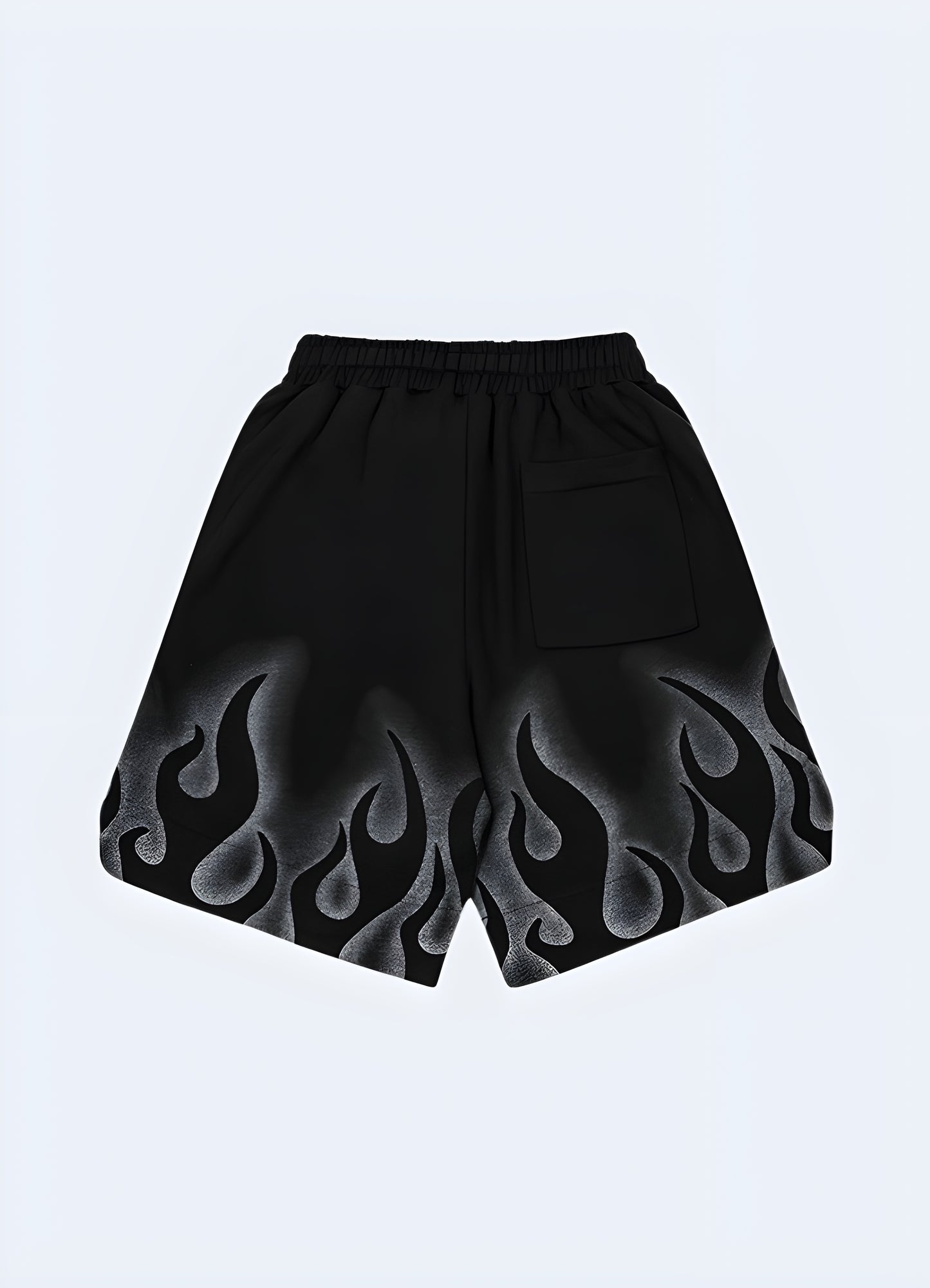 Elastic waistband with drawstrings for a perfect fit men_s flame shorts.