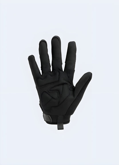 Military full finger tactical gloves inside view.