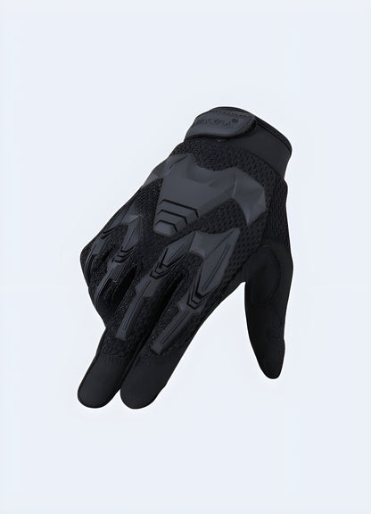 Military full finger tactical gloves front view.