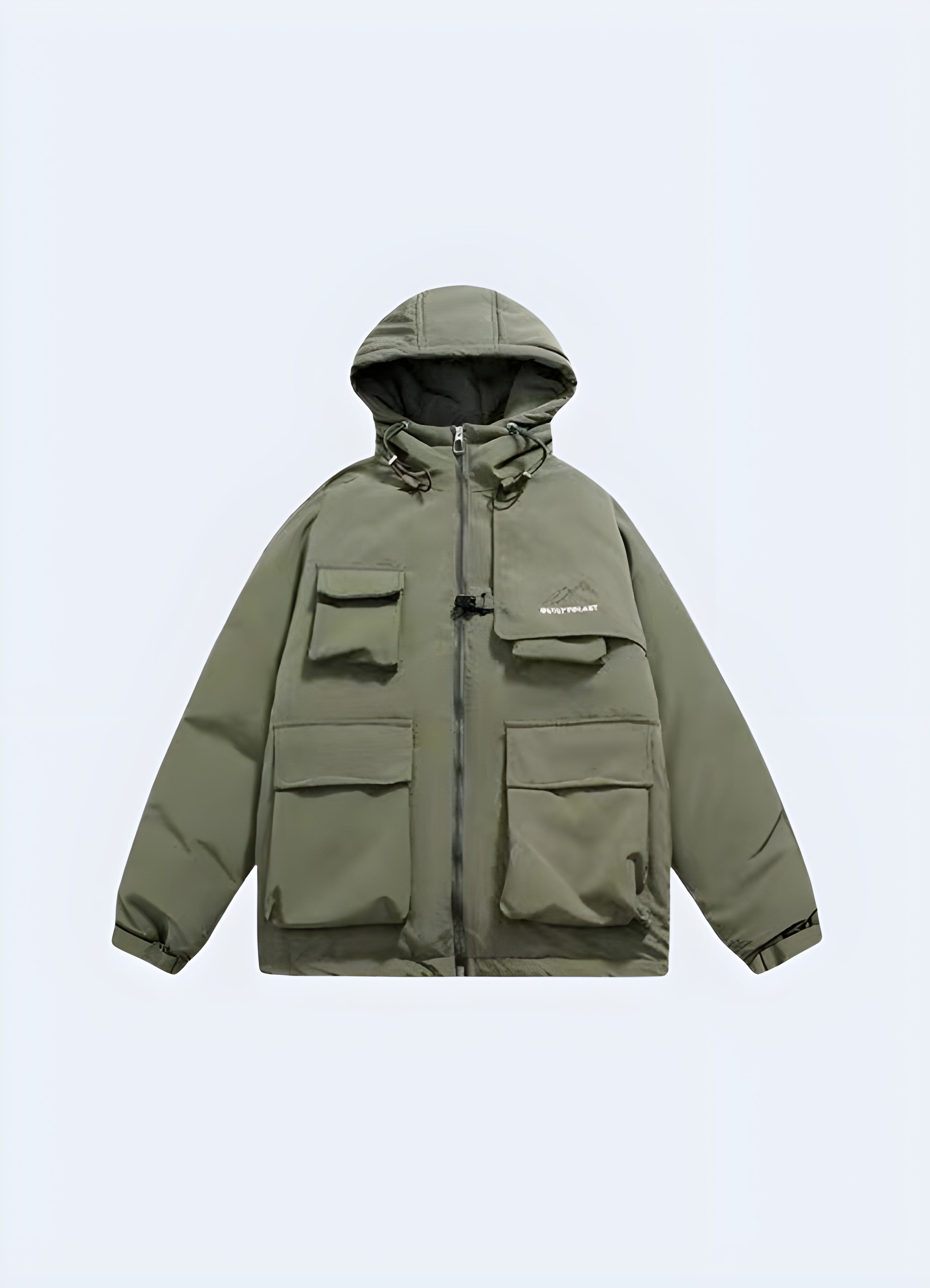 Mens green cargo jacket best sale