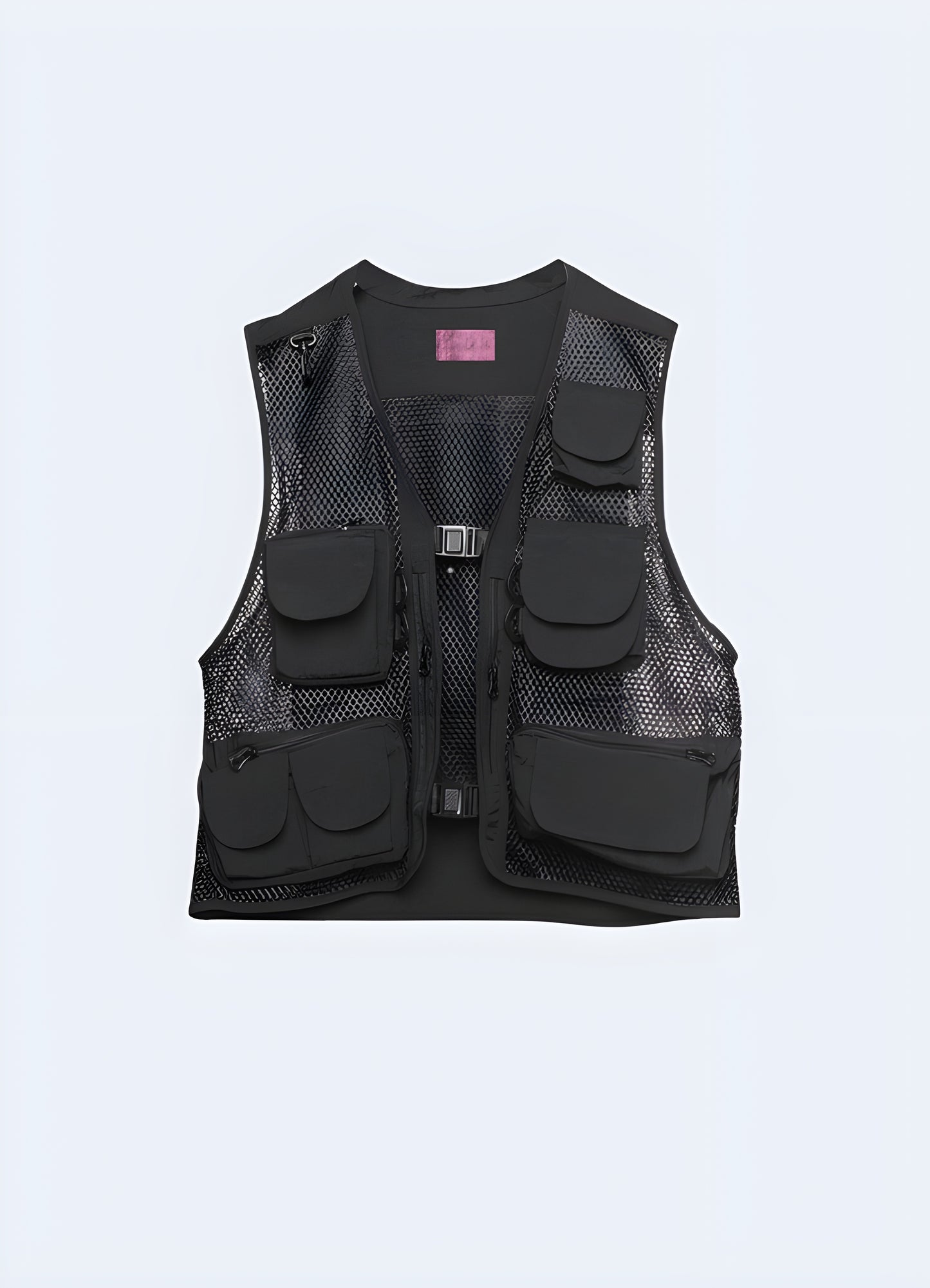 Multiple pocket vest storage front view.