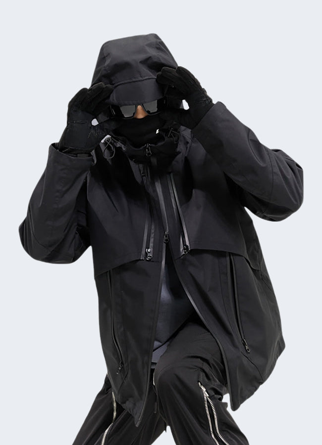 Ninja jacket techwear lightweight man wearing large.