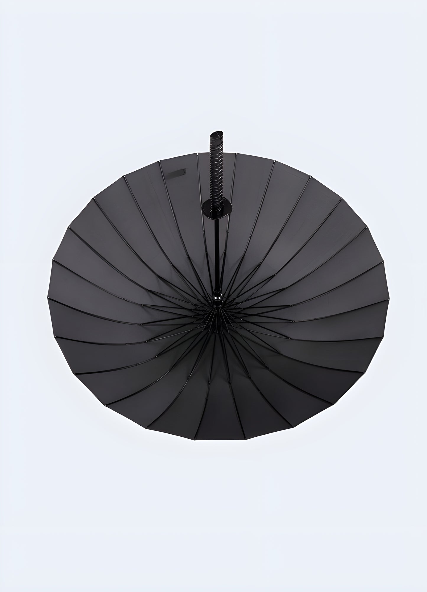 Front view of a ninja sword umbrella with 24 ribs, showcasing its robust and sturdy construction, available in the AU.