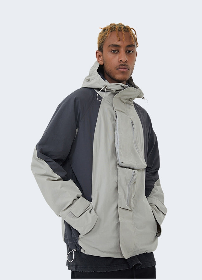 Channel the essence of streetwear with this versatile windbreaker jacket front side.