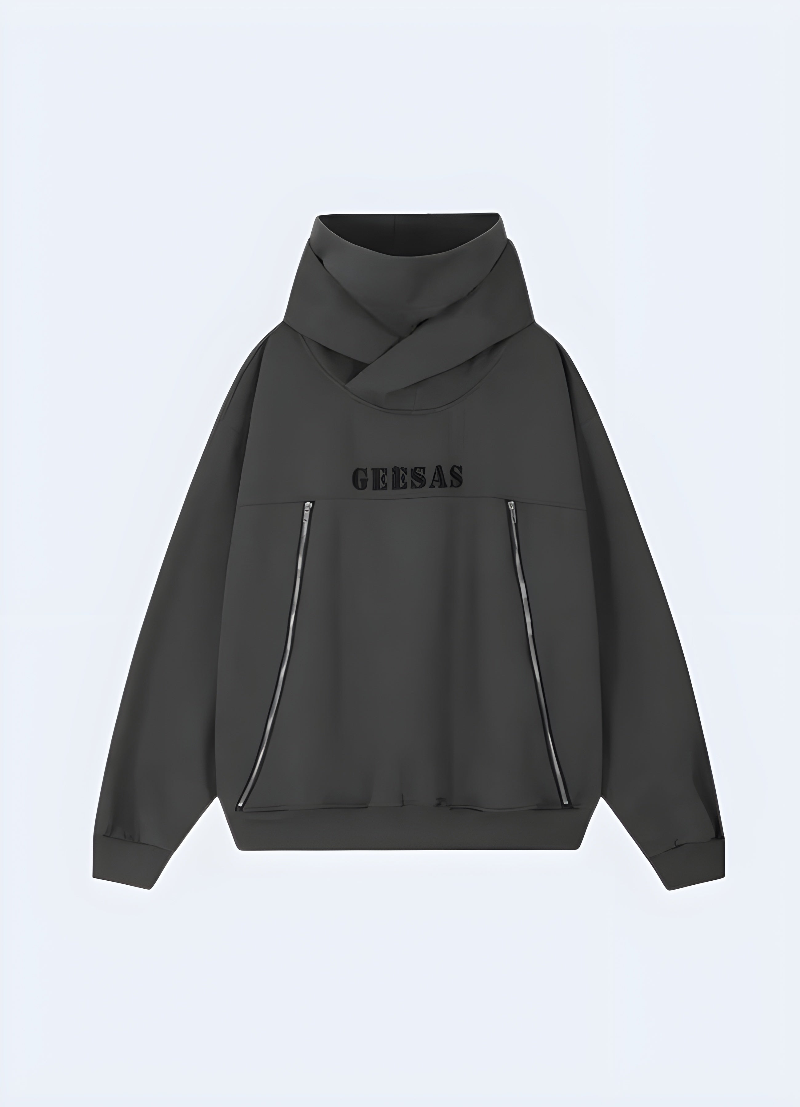 Oversized Grey Zip Up Hoodie – Techwear Australia