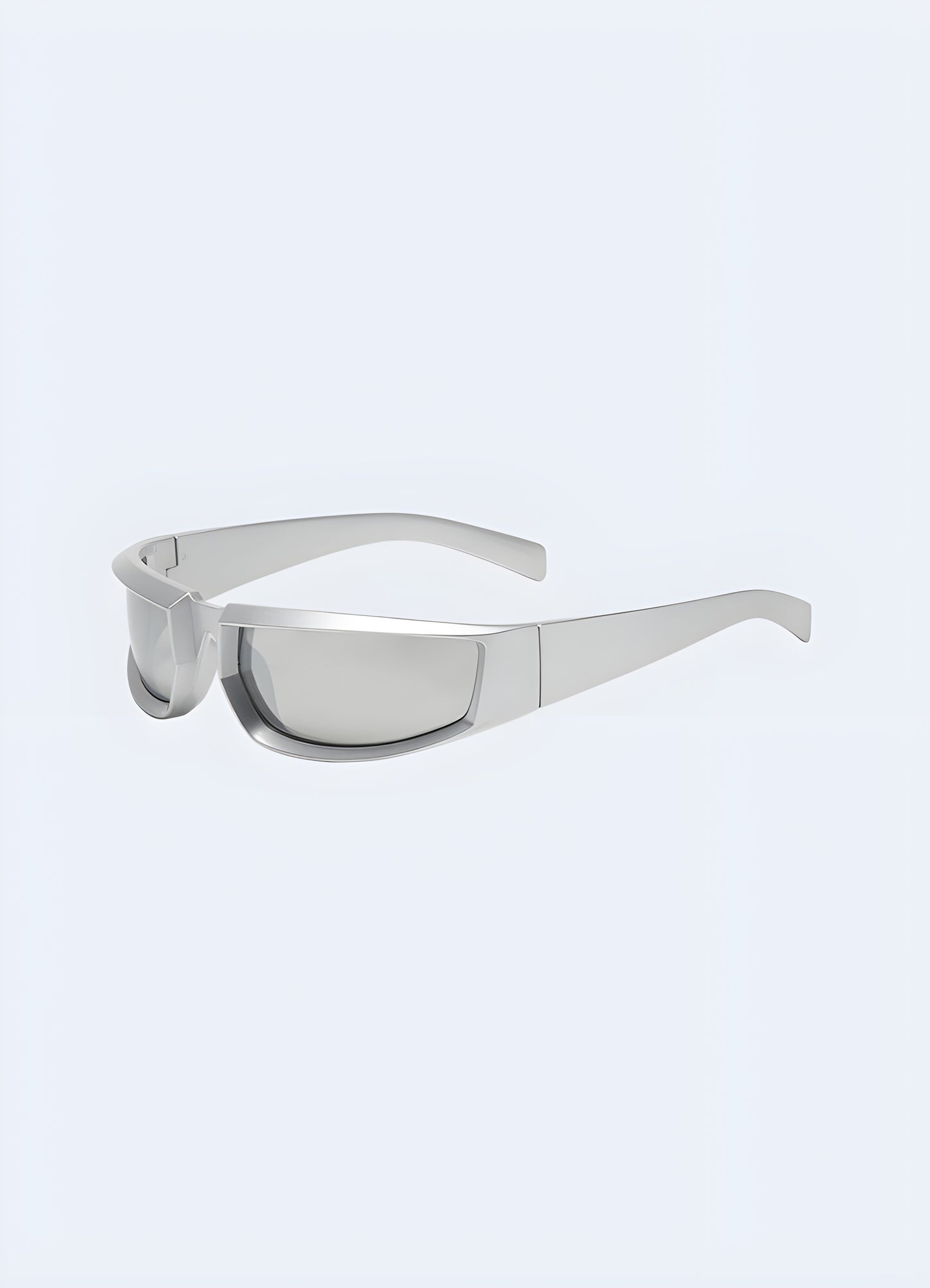 Trendy clear frame retro punk sunglasses silver.