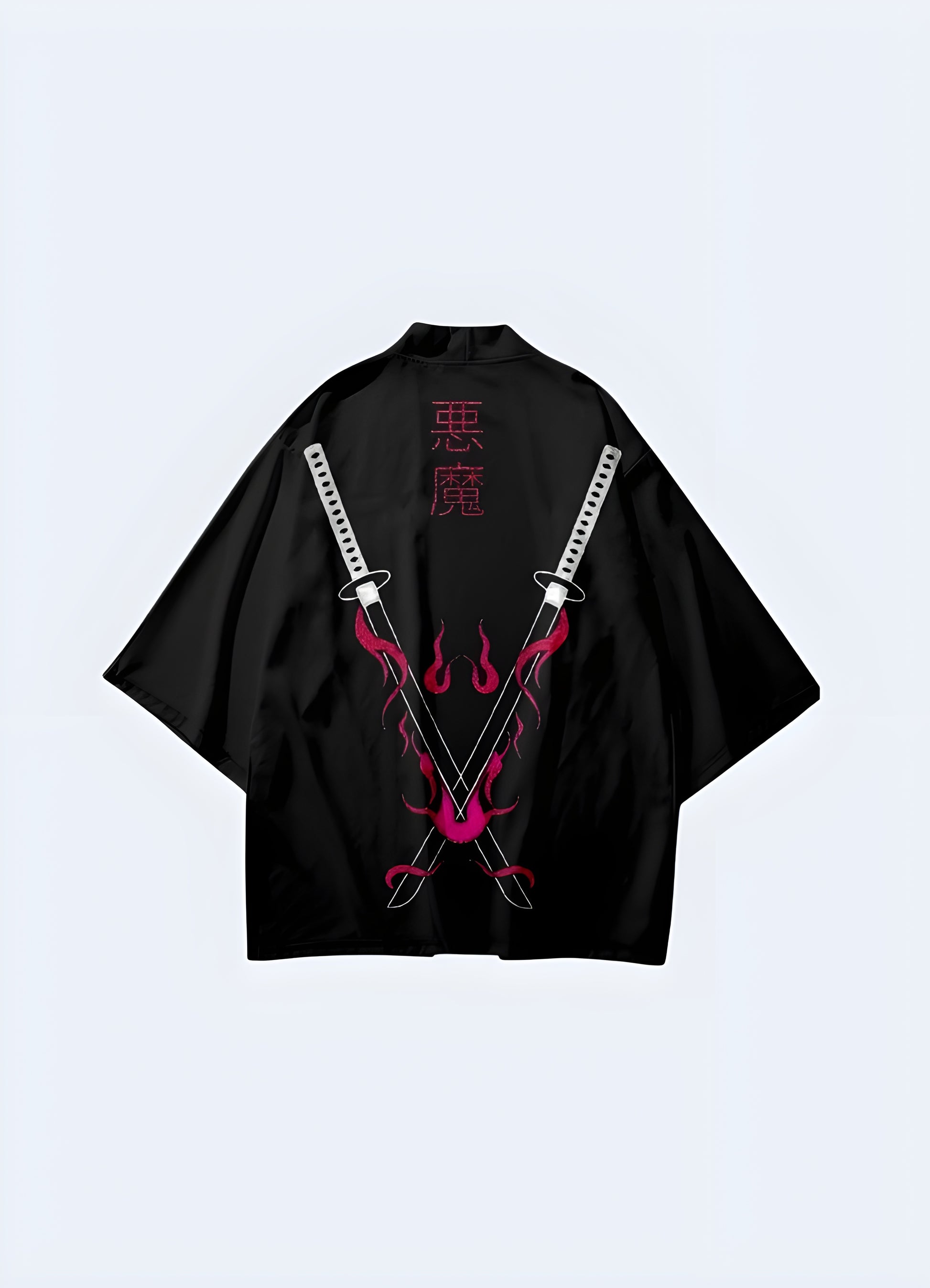 High quality print kimono japanese samurai sword print.