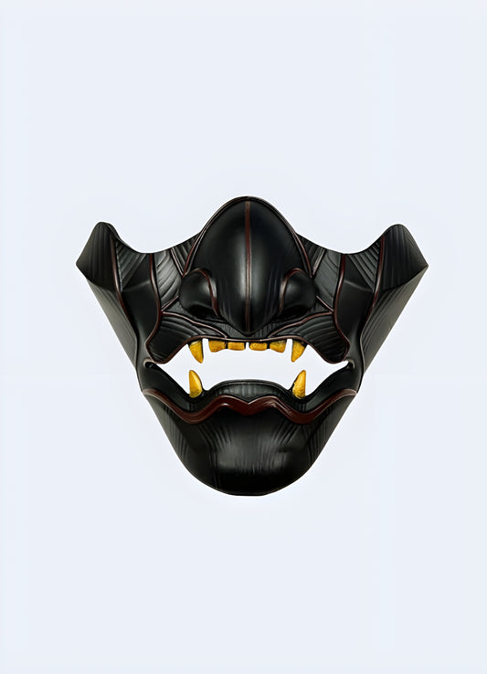 Unleash the power of the samurai spirit with this fierce oni mask. 