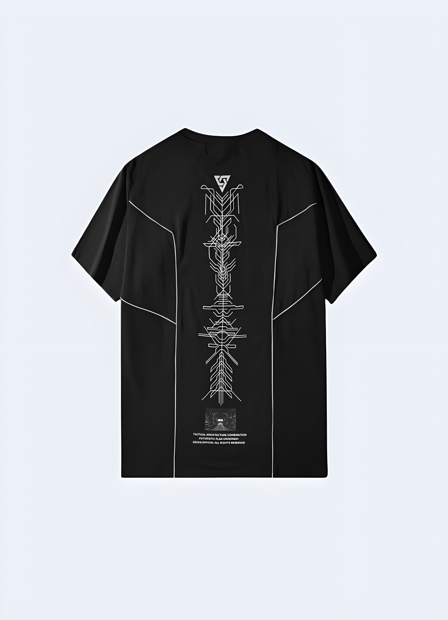 Futuristic sci-fi graphic t-shirt loose unisex fit.