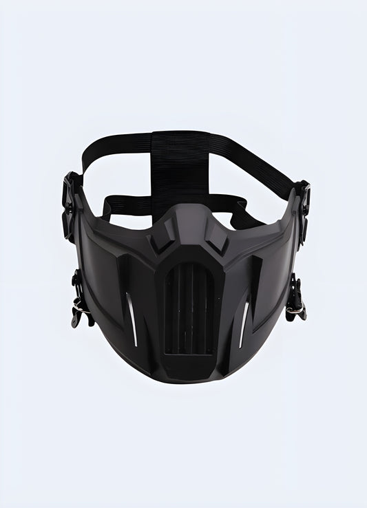 Stealth solid black face mask shinobi.