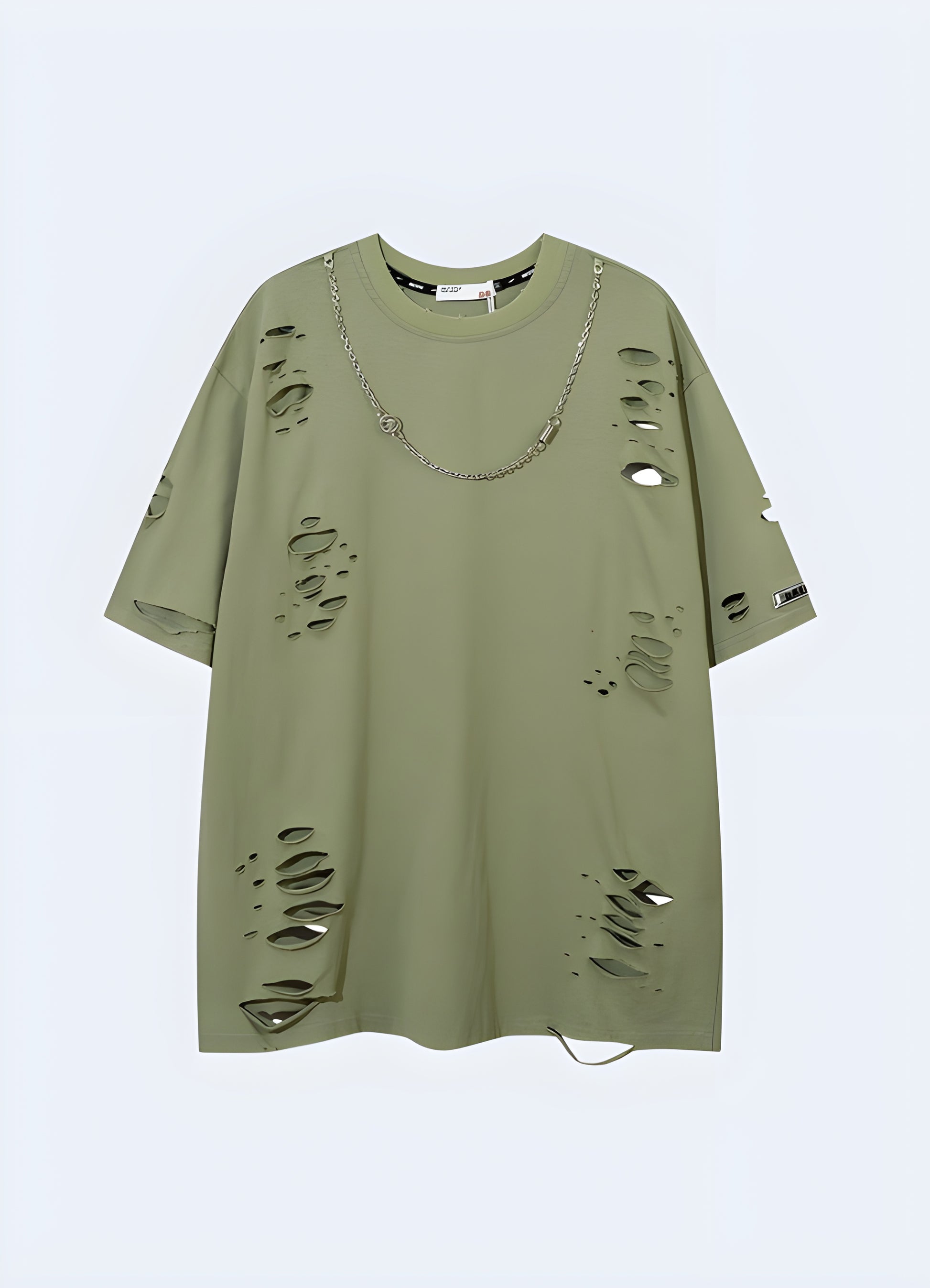 Strength and style collide in this chain-print tee green.