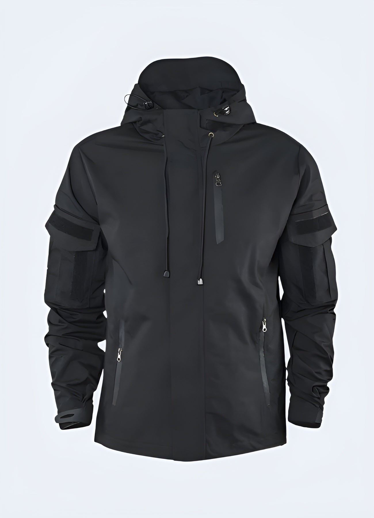 Exude urban style and tactical functionality with this sleek black tactical jacket.