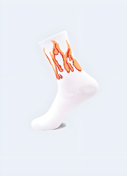 These fire-flame socks cover your feet but also illuminate your path, setting every step ablaze with audacity. 