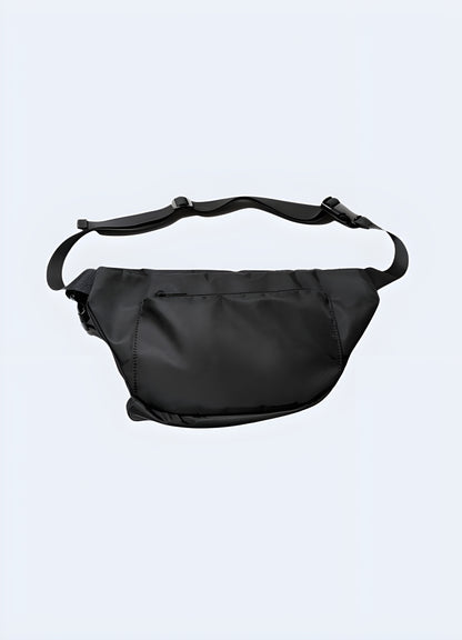 Top zipper closure unisex streetstyle design streetwear crossbody bag.